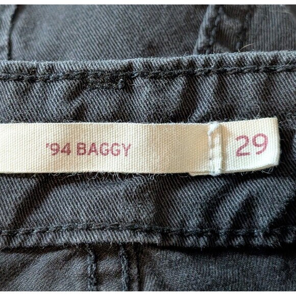 Levi's Size 29 Cargo Pants '94 Baggy Wide Leg Black Utility Skater Grunge - Picture 6 of 11